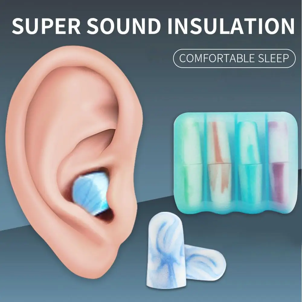 4 Pairs Soft Foam Earplug Noise Reduction Prevention Earplugs Noise