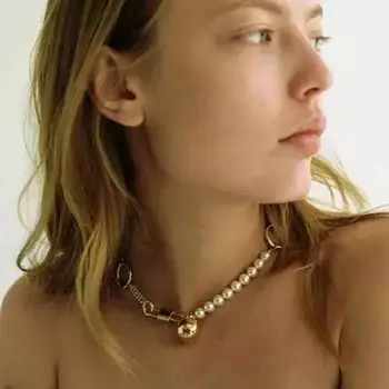 

Timeless Wonder Chic Pearl Geo Chain Linked Choker Necklace Women Jewelry Gown Punk Gothic Trendy Top Boho Ins Rare Hiphop 2332