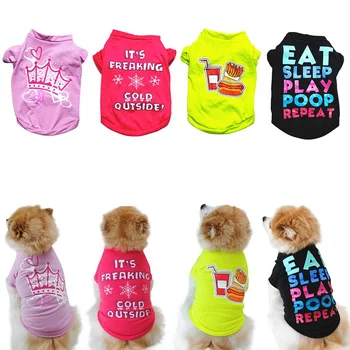 

Comfortable Pet Cotton T-shirt For Small Dogs Puppy Pullover Costume Short Sleeve Clothes Sweatshirt