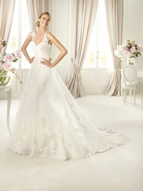 Graceful Sweetheart Spaghetti Strap Sleeveless Long Lace Sexy Mermaid Vestido De Noiva bridal gown Mother of the Bride Dresses