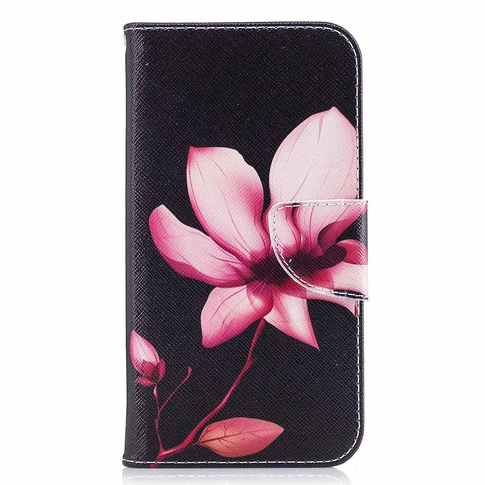 Lotus Кожаный чехол-книжка с бабочкой для huawei Y5 Lite Y5 II 2 Y7 Prime Honor 7S 8C 7A Y6 Pro P9 Lite Mini Cover - Цвет: Lotus