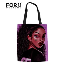 FORUDESIGNS/сумки на плечо для женский, черный арт в африканском стиле обув Женская пляжная сумка Femals рециркулирует Эко сумки для шоппинга Bolsa