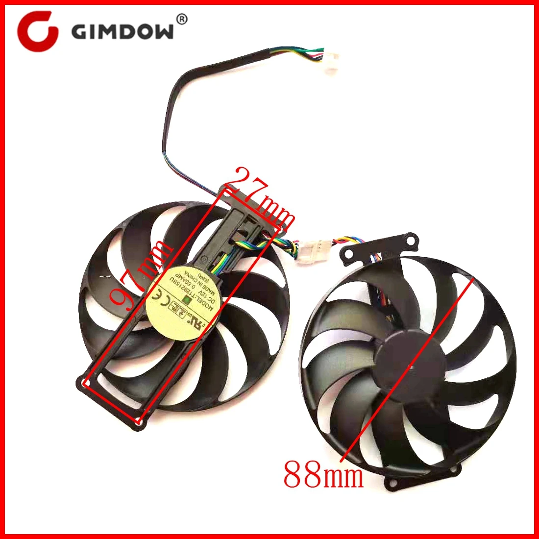 FDC10H12S9-C T129215BU 97x27 мм RTX 2060 SUPER 2070 GTX1660 Ti для ASUS GTX 1660 1660Ti DUAL EVO OC RTX2060 вентилятор