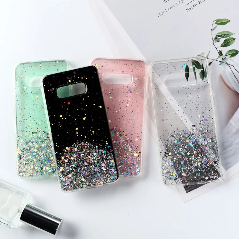 Блестящий блестящий чехол для Samsung Galaxy A50 A10 A20e A30 A40 A60 A70 A6S A80 A90 A7 2018 M30 M40 S10 S8 S9 Note 10
