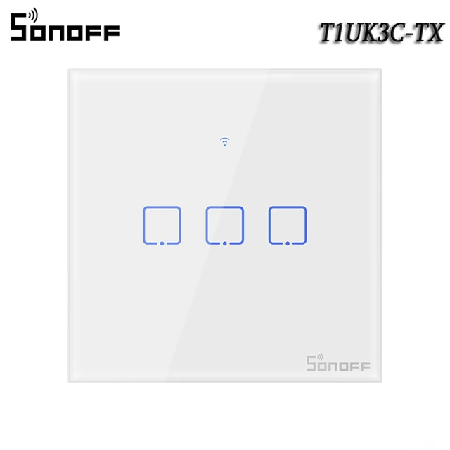 Sonoff T0 T1 T2 T3 For Alexa Google Home Smart Home WiFi RF 433Mhz Remote Control Wall Touch Panel Light Switch Panel Hot 