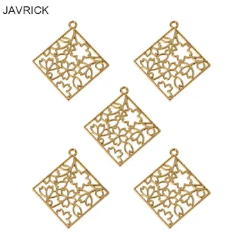 

5Pcs Cherry Flower Metal Frame Pendant Open Bezel Setting UV Resin Jewelry DIY