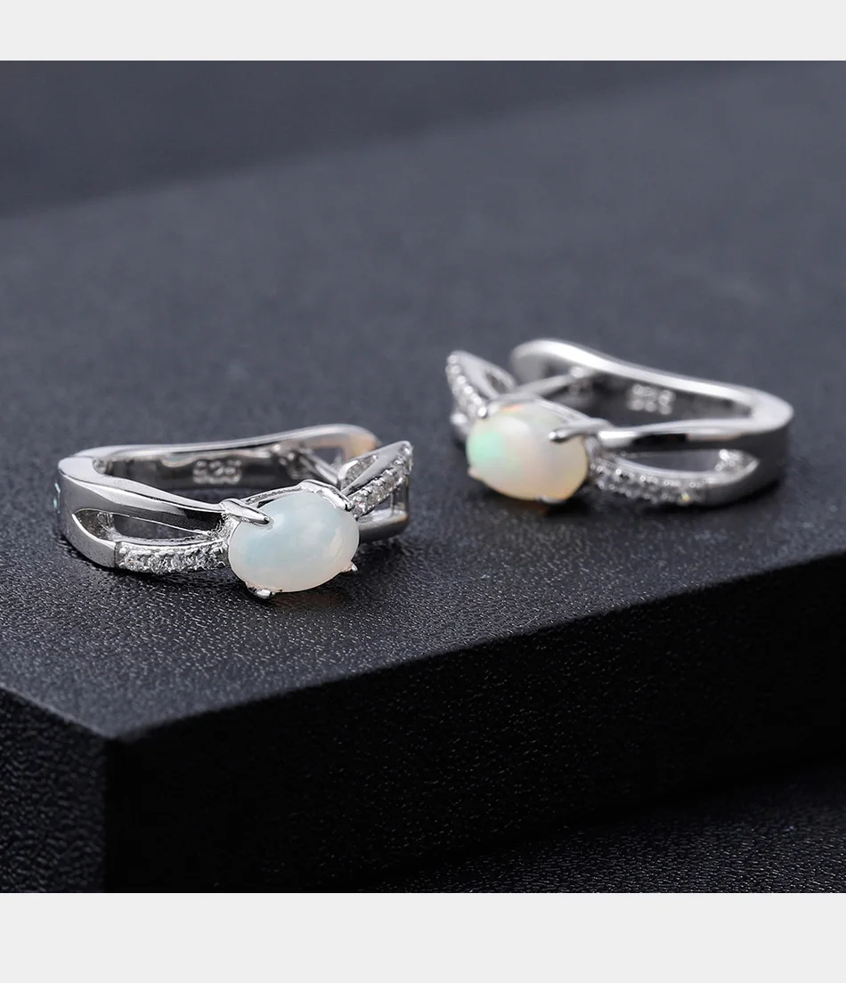 GEM'S балетные серьги с натуральным опалом для женщин, 925 пробы, серебряные овальные серьги с драгоценным камнем, хорошее ювелирное изделие