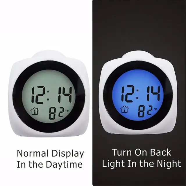Vetítés Digitális Időjárás Lcd Snooze Clock Bell Riasztás Kijelző Háttérvilágítás Led -Es Kivetítő Otthoni Óra Asztal - Image 5