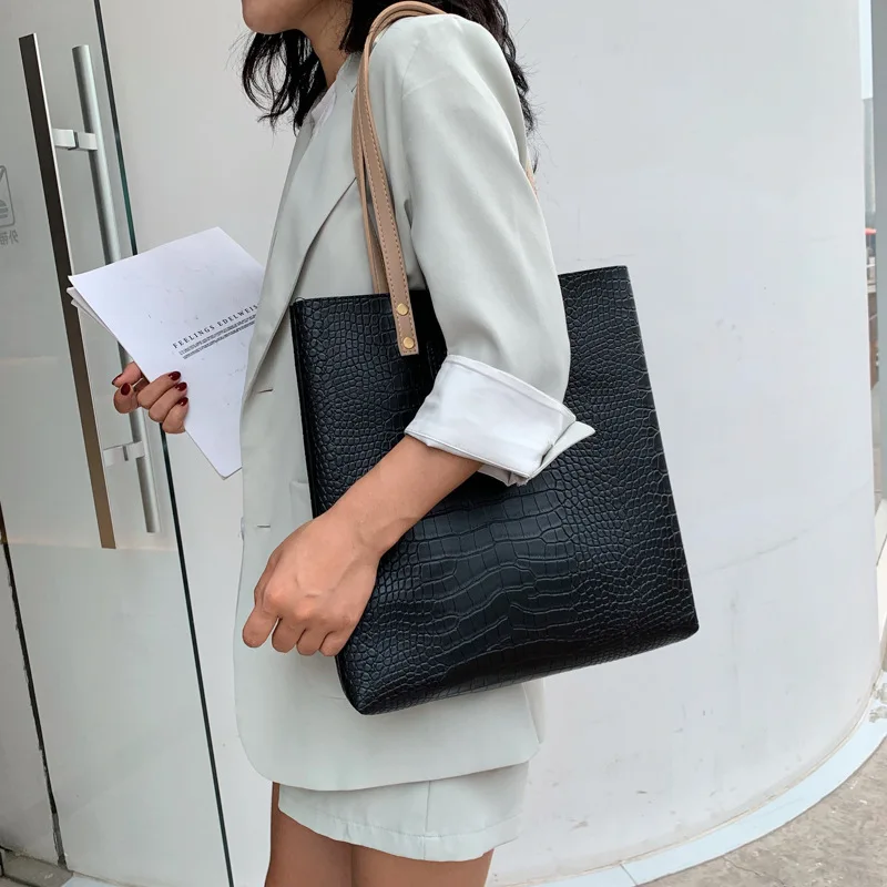 

2019 Summer New Style WOMEN'S Shoulder Bag Solid Color Exposure Fashion Casual Versatile Hand Pu Large-Volume