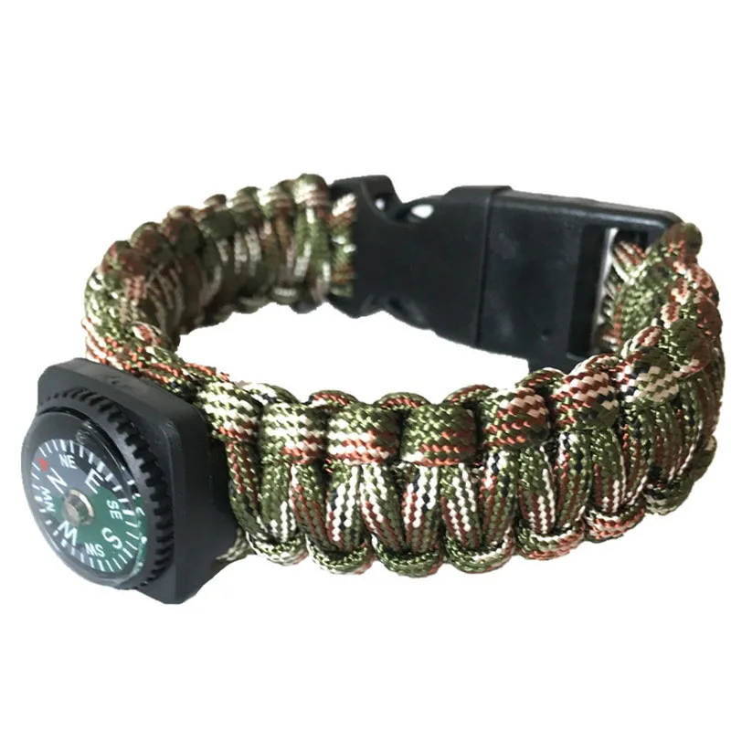 Braided Bracelet Men Multifunction Paracord Survival Bracelet Outdoor