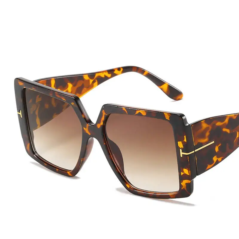 

Retro Square Large Frame Sunglasses Women 2021 Luxury Brand Designer Personality Wide Legs Sun Glasses Female Outdoor Shades