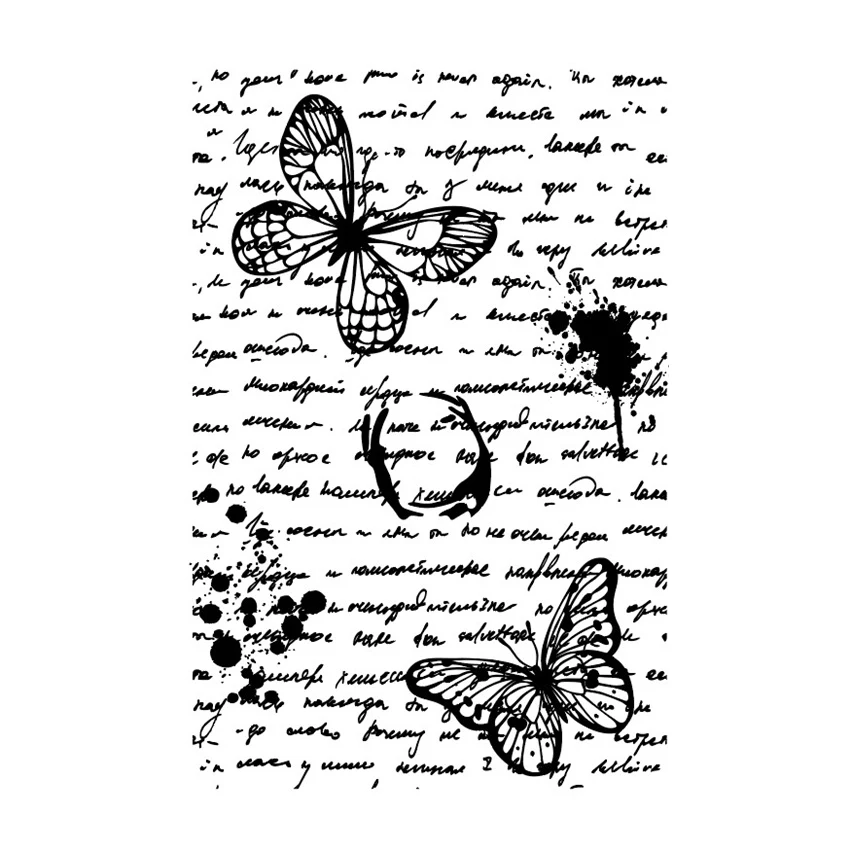 

Butterfly Text Clear Stamps Transparent Silicone Seal for DIY Scrapbooking Crafts Card Making Photo Album Handmade Decoration