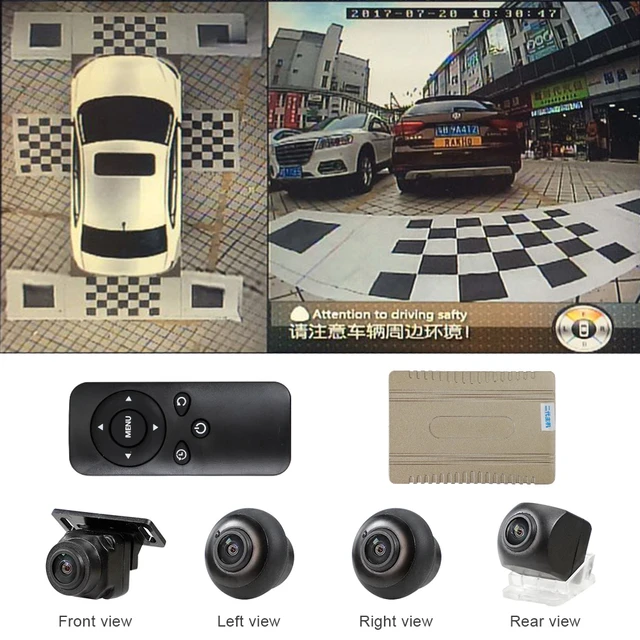 Carsanbo carro 4 câmera de 360 graus surround vista reversa estacionamento  câmera visão do pássaro panorâmica 2d sistema dvr hd 1080p câmera do carro  - AliExpress
