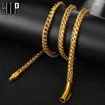 

HIP Hop Width 5MM Stainless Steel Gold Rope Chain Necklace 316L Stainless Steel Twisted Necklace For Men Jewelry Dropshipping