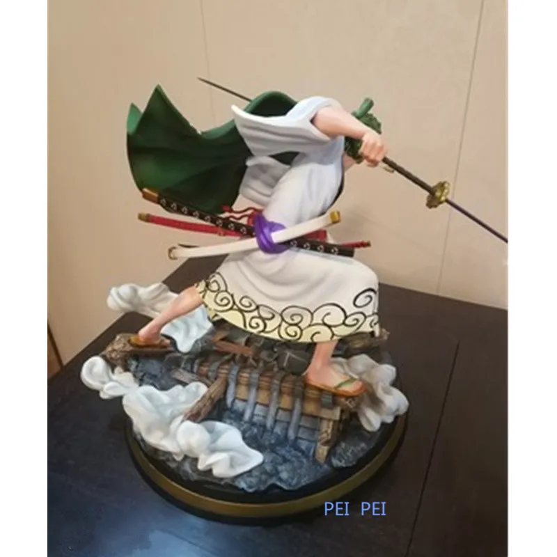 Аниме ONE PIECE Roronoa Зоро соломенная шляпа пиратский полк фехтовальщик 1/6 полноразмерный портрет 32 см смола фигурка игрушка Q968
