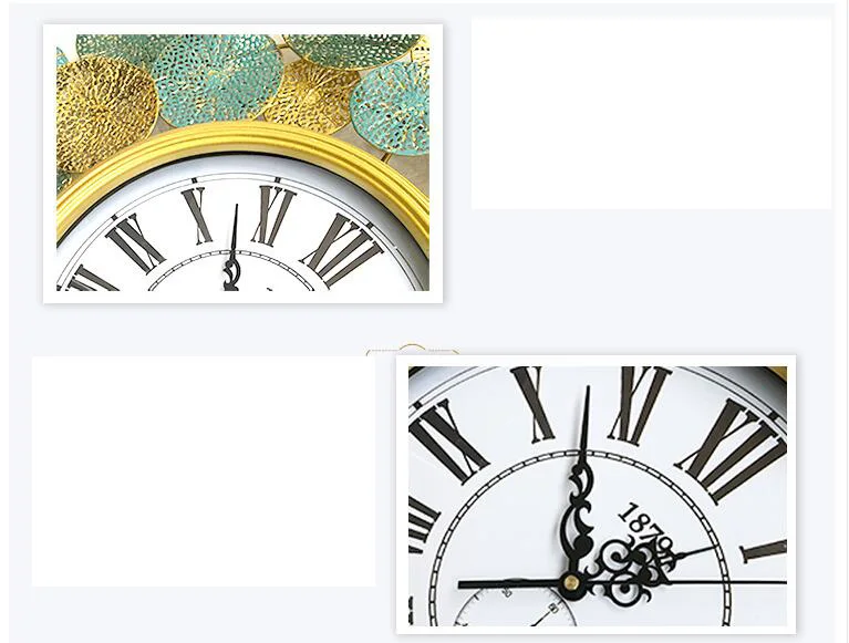 Европейские кованые железные настенные часы настенные украшения для дома гостиная настенные подвесные украшения крыльцо отель настенные стикеры Ремесло Искусство