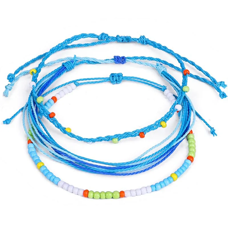3 шт./компл. Miss JQ Boho женские браслеты для щиколотки синяя цепочка с бисером на лодыжку модный браслет для ног женские пляжные летние украшения для досуга