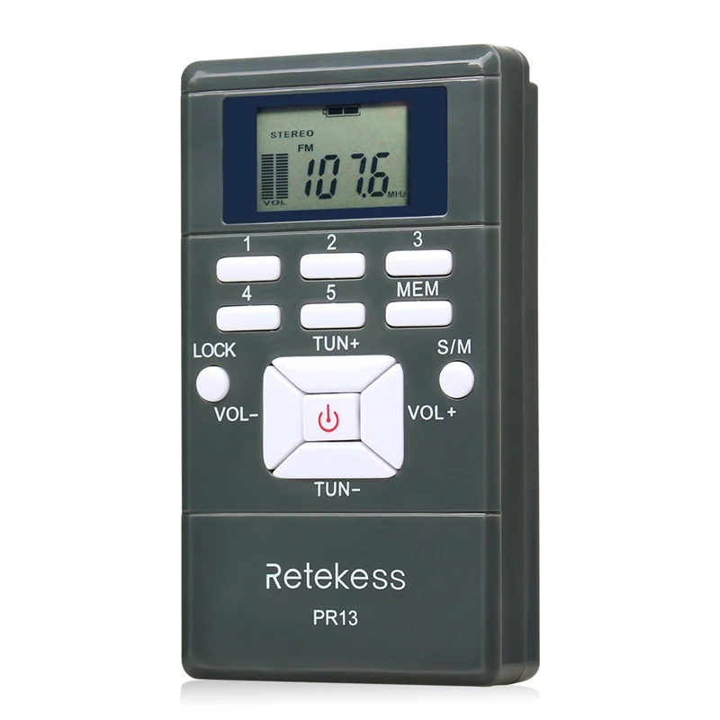 RETEKESS PR13 радиоприемник FM стерео портативное радио DSP электронные мини-часы приемник для больших встреч синхронный интерпретация