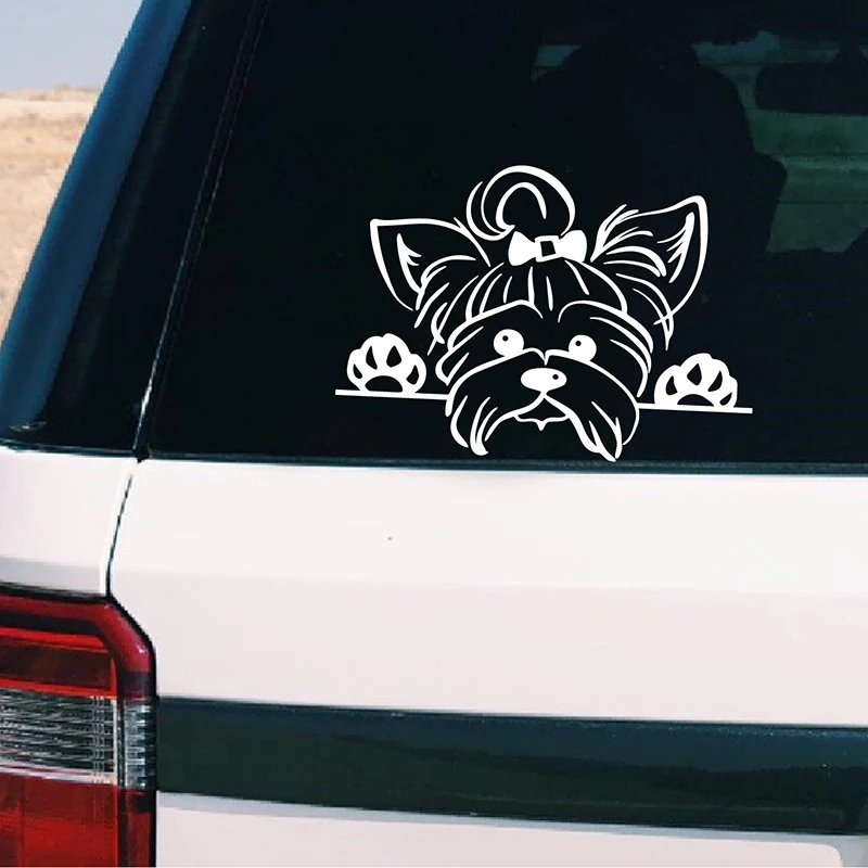 Terrier виниловые наклейки украшения для автомобиля щенок видящий родство Йорка
