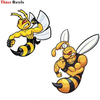 

Three Ratels FC63 Angry Buff Killer Bee Cartoon Sticker for Car Truck Motorcycle Door Wall Window Toilet Ipad Laptop Guitar