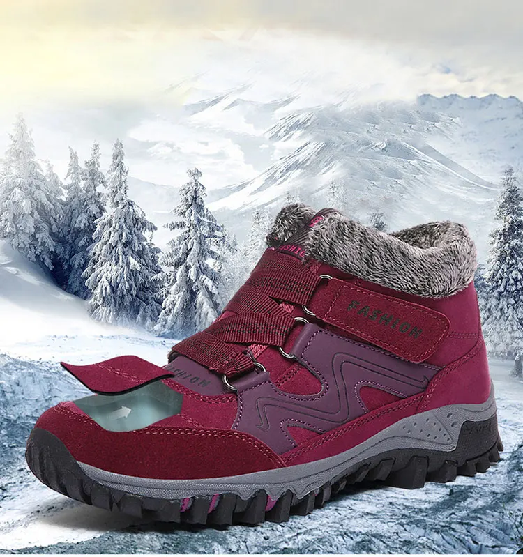 Men'S Winter Sneakers Hiking Ankle Boots For Men Snow Boots Warm Push Inside Casual Winter Shoes Safty Work Shoes Mans Footwear