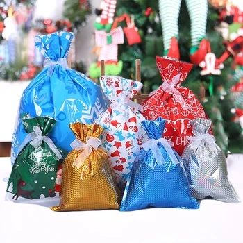

35pcs Kit Drawstring Christmas Gift Bags Candy Holder Wrapping Packing Storage