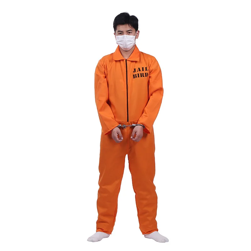 Mens Prisoner Convict Costume Halloween 