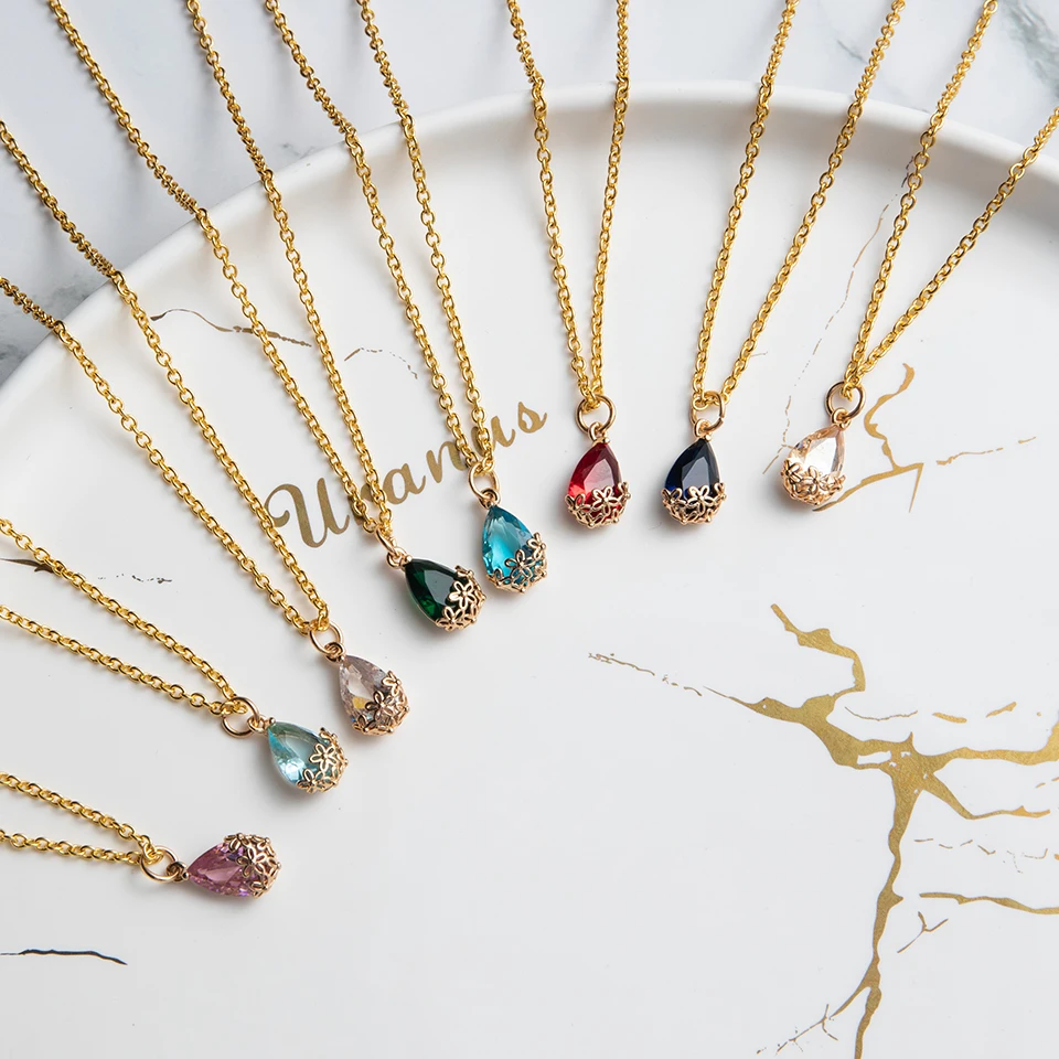 Новинка 2020 модное Очаровательное ожерелье с подвеской в виде капли воды для