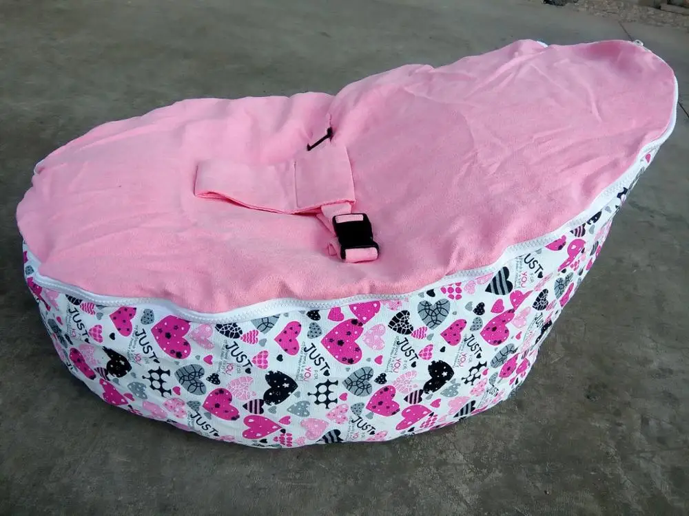 Розовый прекрасный сердце ребенка bean мешок стул, девочка мед beanbag диван спальные стручки