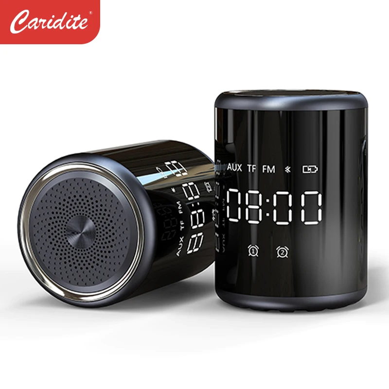 Caridite A18 Bluetooth dual alarm clock speaker portable FM radio subwoofer support TF card the best gift Christmas present | Электроника