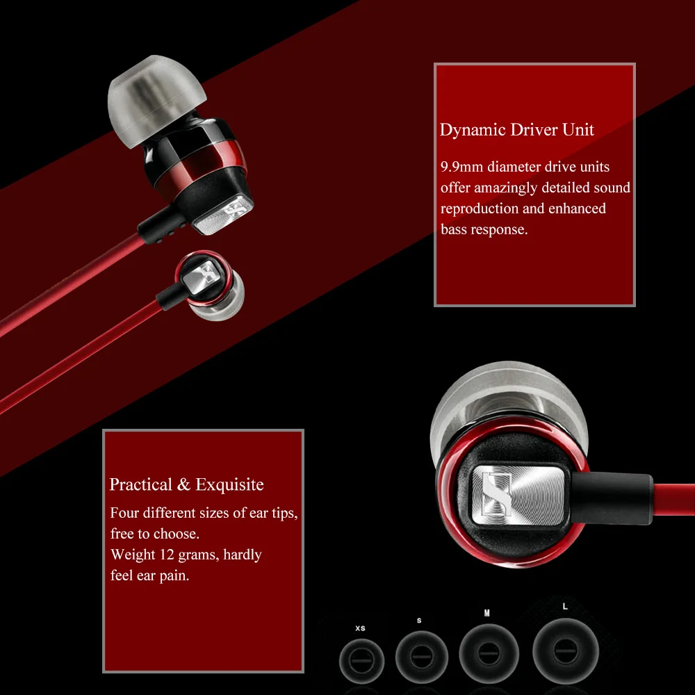 Наушники Sennheiser CX3.00 с глубоким басом, 3,5 мм, стерео динамическая гарнитура, спортивные наушники, HD разрешение, наушники для iPhone Androd