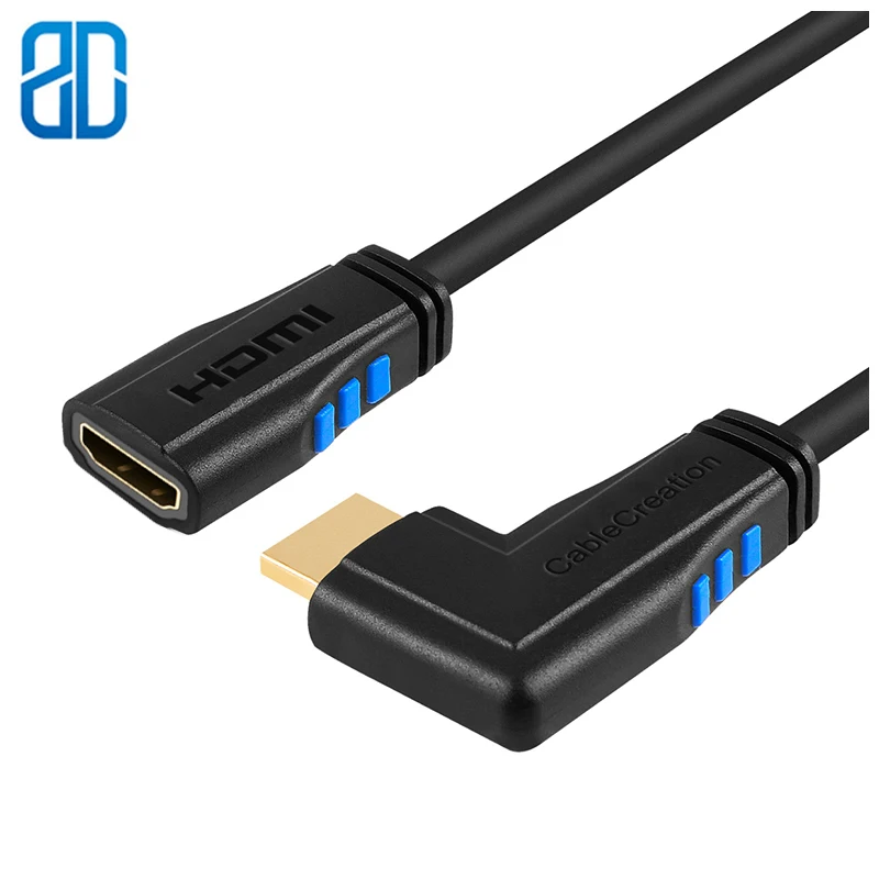 Удлинительный кабель HDMI 2 0 левый угол 90 градусов вертикальный 4K(60 Гц) Папа мама 3D