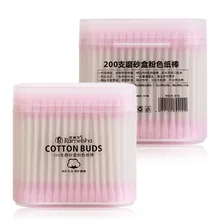 200 шт ватные палочки с двойным эффектом, многофункциональные ватные палочки для макияжа, красивые очищающие ватные палочки