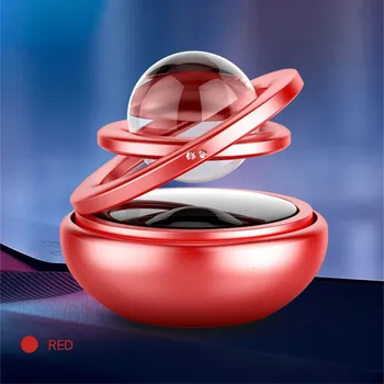 

Solar Power Car Magnetic Aromatherapy Air Freshener Interstellar Suspension Double Ring Auto Rotating Interior Fun Decoration