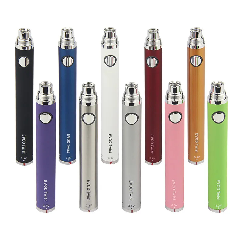 Твист батарея eVod Регулируемое напряжение 650mAh 900mAh 1100mAh переменный eGo C MT3 комплект электронной сигареты
