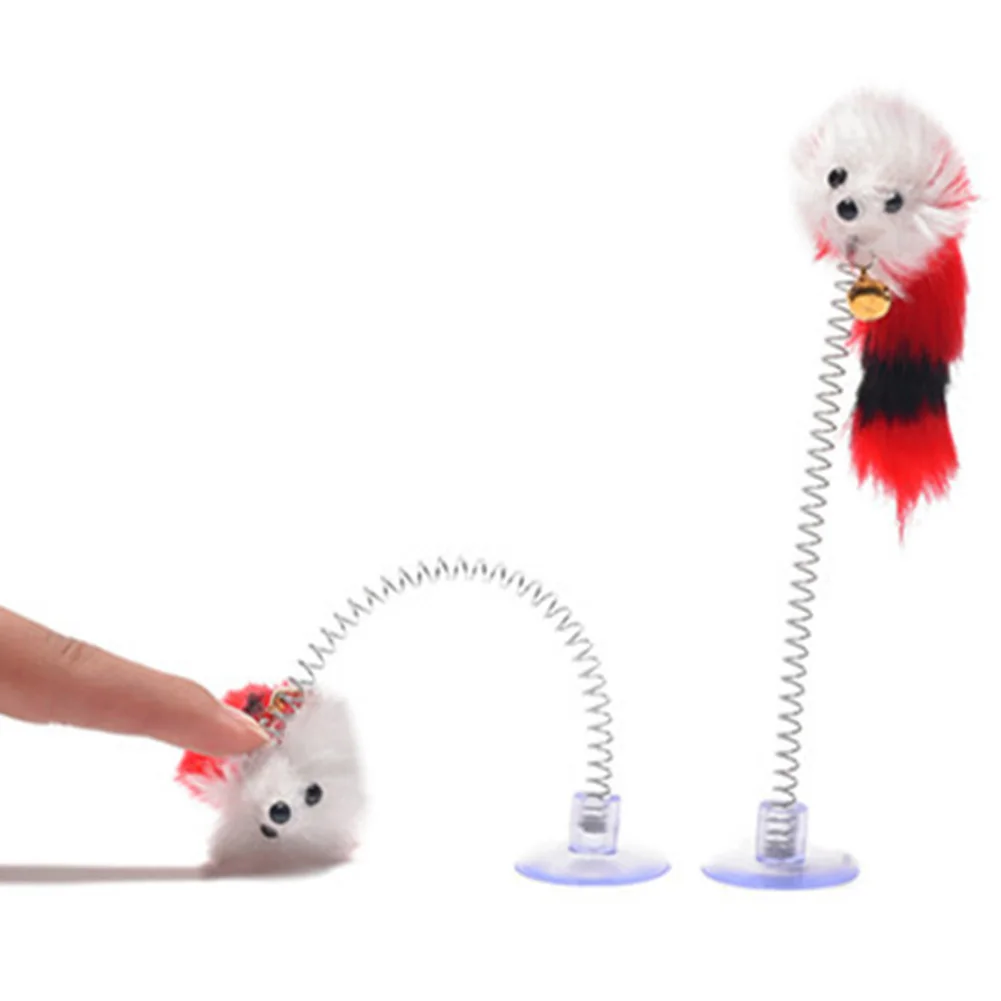 5 шт. смешная игрушка для питомца для кошек присоска для кошек весенние мышки с перьями форма упражнений интерактивная игрушка товары для кошек товары для домашних животных