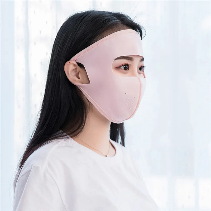 Лицевой щит мотоциклетная маска для защиты лица шелк льда можно очищать УФ-защитой весной и летом тонкий солнцезащитный экран для лица