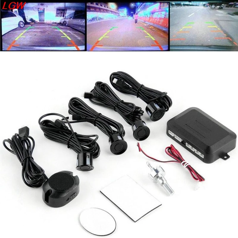 

Parking 4 Sensors Car Reverse Backup Rear Buzzer Radar System Kit Sound Alarm камера заднего вида