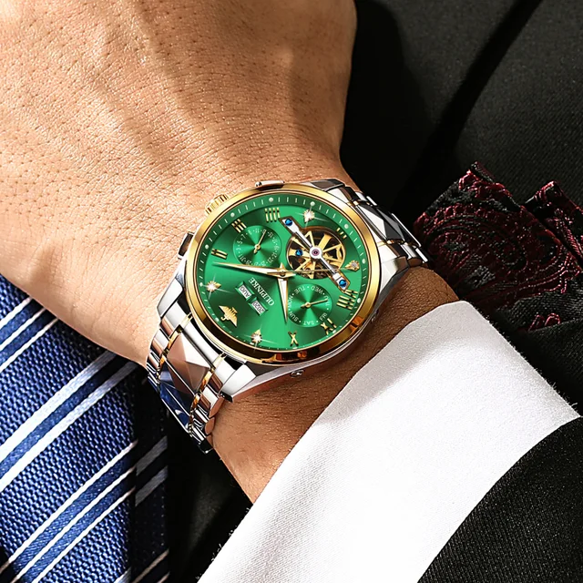 Swiss Brand OUPINKE Luxury Automatic Watch Men Sapphire Self Winding Tungsten Steel Sport Tourbillon Mechanical Wristwatch 3