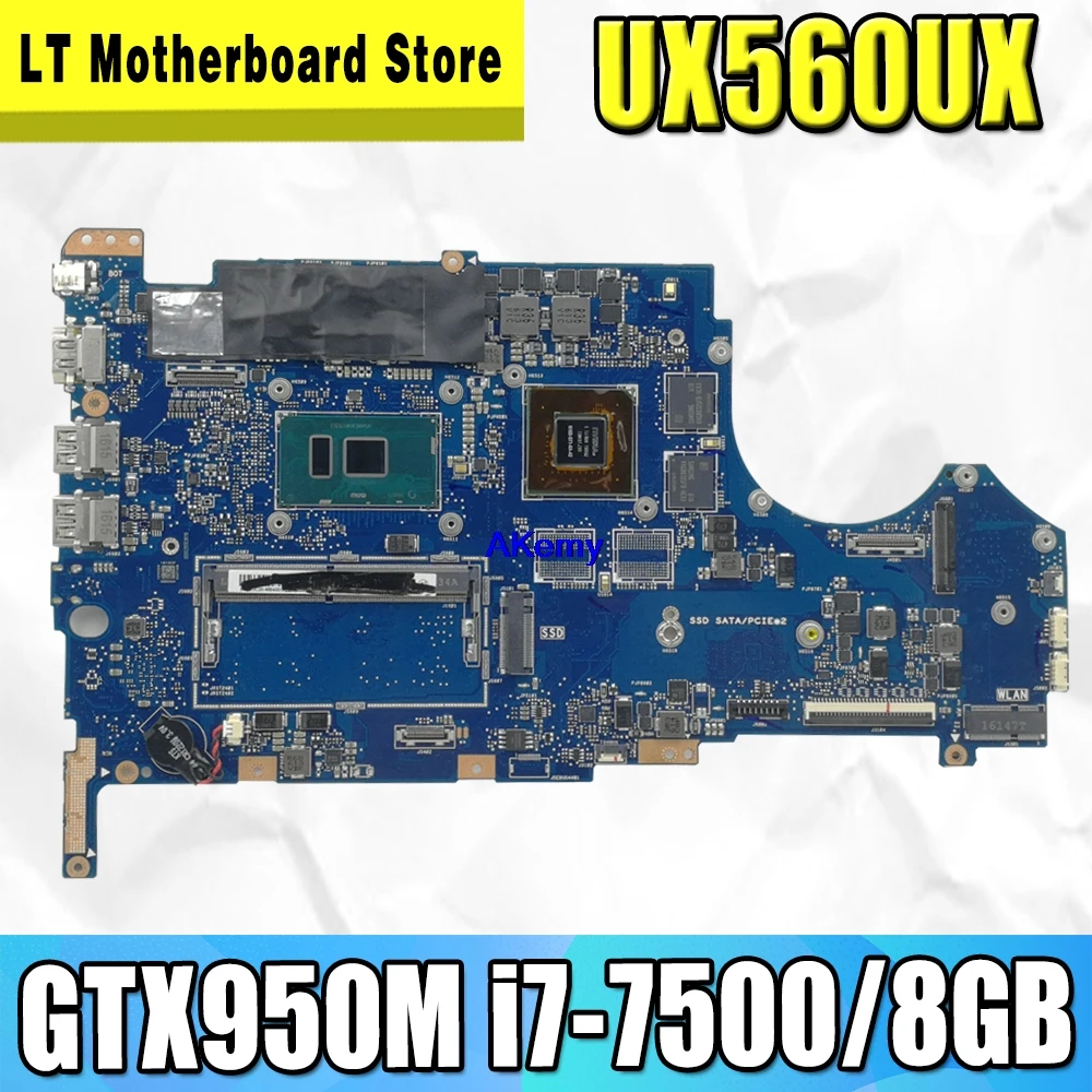 UX560UX материнская плата i7-7500 GTX950M 2 ГБ 8 RAM для For Asus Q524U Q524UQ UX560U UX560UB ноутбука |