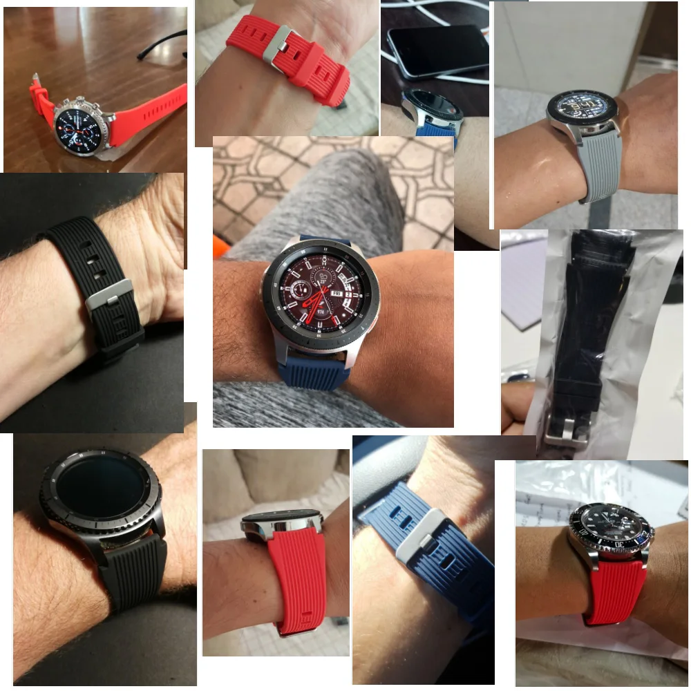 2 шт силиконовый ремешок для часов samsung gear S3 Galaxy Watch 46 мм 42 мм активный 2 40 мм 44 мм ремешок 20 мм 22 мм ремешок для часов huawei GT 2