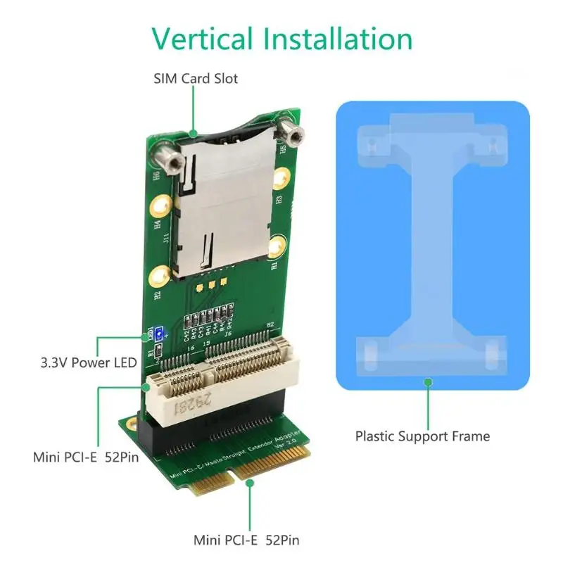 Мини PCI Express для сим-карты с разъемом для sim-карты для WiFi 3g 4G WWAN LTE gps модуль Вертикальное Крепление