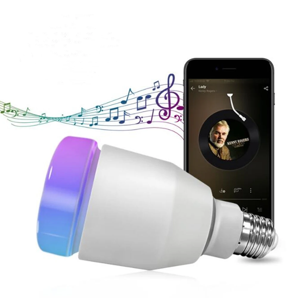 Смарт-дом смарт-лампа с Wi-Fi E27 bluetooth динамик светодиодная беспроводная музыкальная лампа пульт дистанционного управления 7 Вт украшение дома лампа