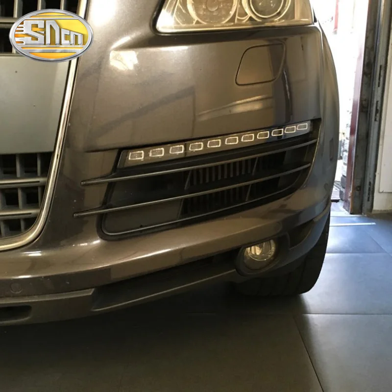 2pcs LED Daytime Running Light For Audi Q7 2006 2007 2008 2009 Dynamic Yellow Turn Signal Car DRL Waterproof 12V Fog Lamp Bulb