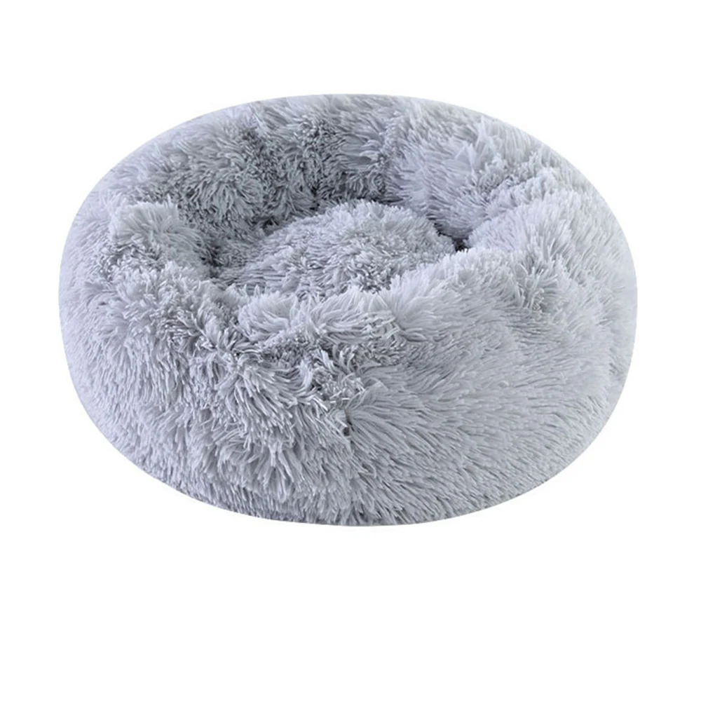 Кровать для питомца собаки кошки Успокаивающая круглая Милая зимняя теплая мягкая плюшевая кровать для сна новая