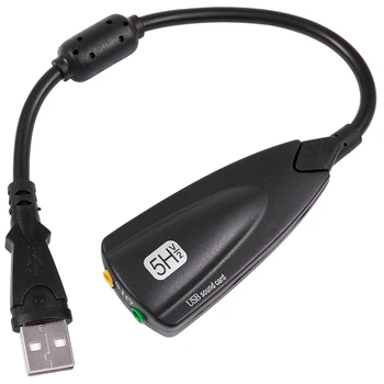 

3.5mm Mic Earphone Socket 7.1 Channel USB 3D Sound Card Adapter Cable