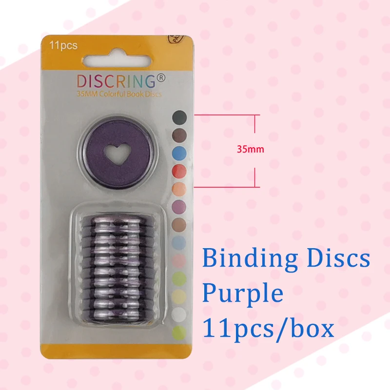 11pcs/box 35mm Mushroom Hole Binder Rings Binding Discs Notebook Rings DIY 360 Degree Foldable Binder Discs School Accessories