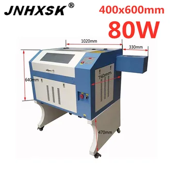 

JNHXSK free shipping laser engraving cnc router CO2 laser cutter machine 80w laser tube 400x600mm corellaser coreldraw software