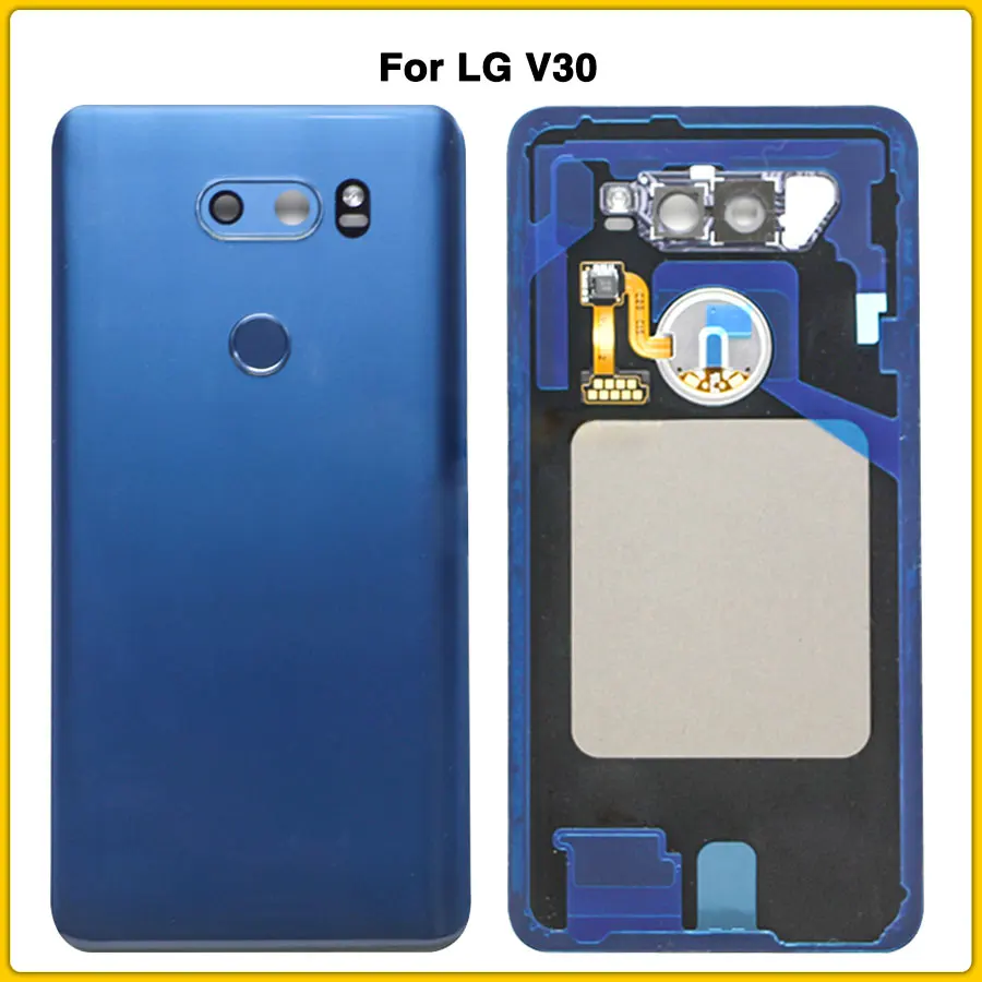 Чехол lg v30 с полным корпусом для lg V30, крышка батареи, задняя крышка с отпечатком пальца и стеклом для объектива камеры