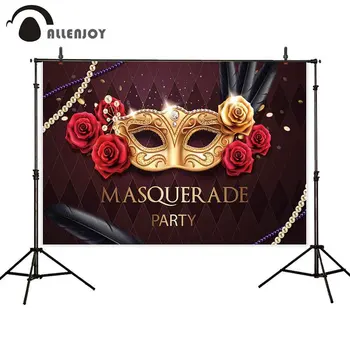 

Allenjoy background for photo gorgeous Romantic Rose Masquerade dance adult Party photophone photocall photozone backdrop decor